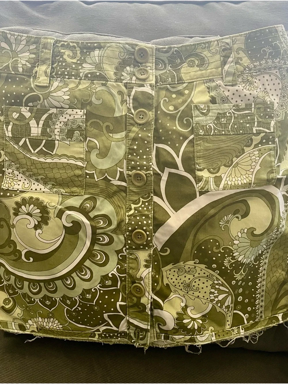 Ann Taylor Bohemian Paisley Skirt in Olive and Sage Size 8